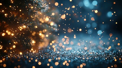 Obraz premium Festive Christmas Lights and Glitter Background