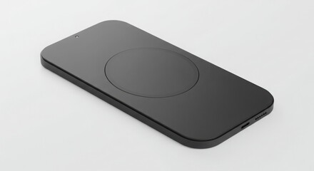 Black Wireless Charger Pad on White Background