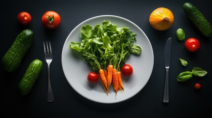 A vibrant salad bowl filled with a variety of fresh greens,