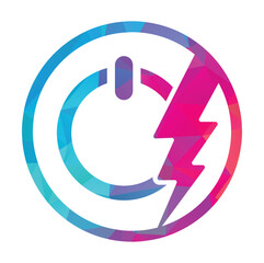 Thunder power vector logo design icon. flash on off button logo illustration.