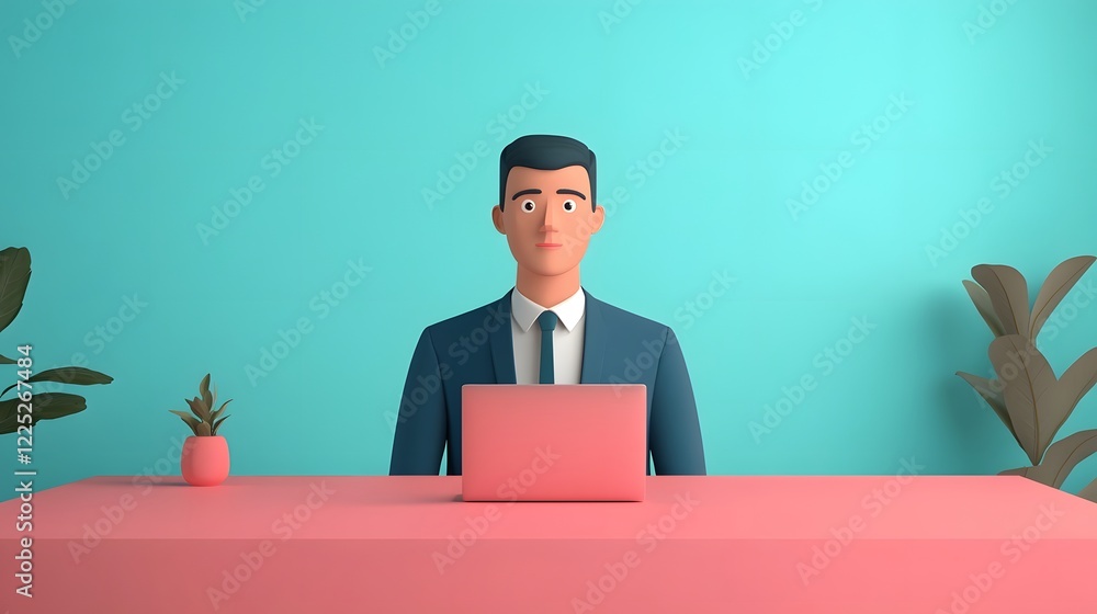 Poster recruiting executive candidates via virtual network in 3d