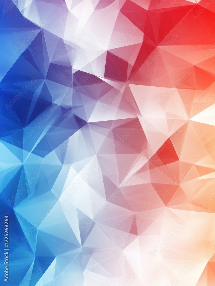 Poster technology bright low poly connection abstract background. blue and red blurred futuristic vector de