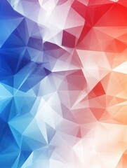 Technology bright low poly connection abstract background. Blue and red blurred futuristic vector design
