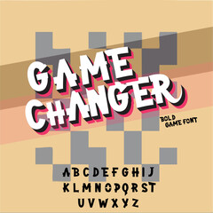 Fototapeta premium game booster Bold type gaming font