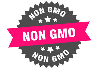 non gmo. non gmo round pink label isolated on transparent background