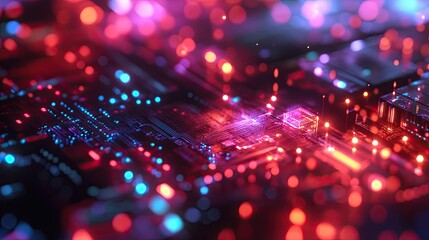 Abstract digital representation of flowing light waves in vibrant colors,