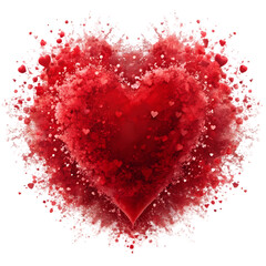 Valentine day heart made of red digital splash
