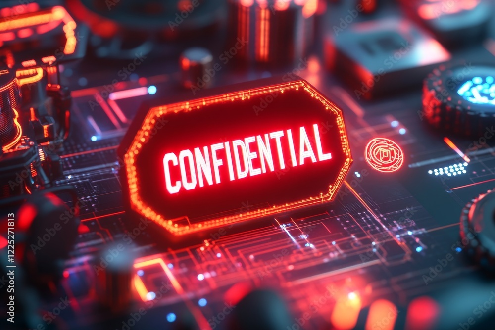 Aufkleber A futuristic holographic screen displaying the word 