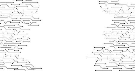 electronic modern lines connecting to others in transparent background template