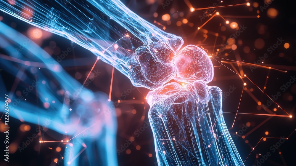 Poster futuristic digital energy burst with glowing fractal patterns and luminous interconnections