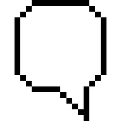 Blank speech bubble for text. Pixel speech bubble. Pixel art icon 