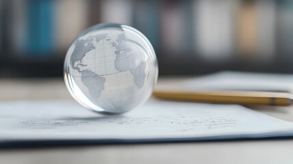 Merging Creativity and Global Vision:Glass Globe on Paper Documents
