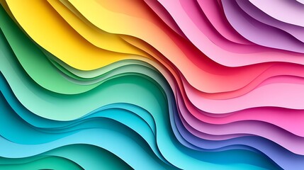 Obraz premium Colorful wavy layered paper abstract background.