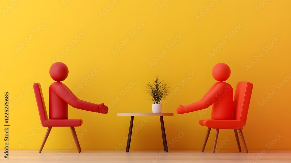Poster executive recruiter shaking hands with candidate in professional interview setting