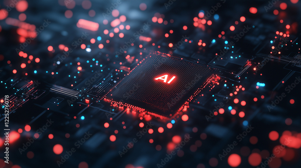 Poster ai processor: a glowing 