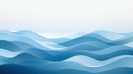 Obraz premium Abstract Soft Blue Waves Background for Calm and Serene Atmosphere