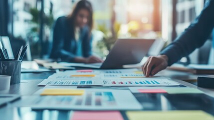 Close-up of a software kanban scrum agile board with paper tasks in an agile software development environment, kanban