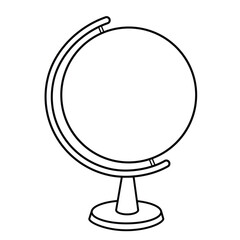 globe icon  colring pages