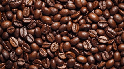 Coffee Beans in Varying Shades Spread Across a Wooden Surface