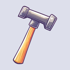 Hand drawn Hammer cartoon vector illustration