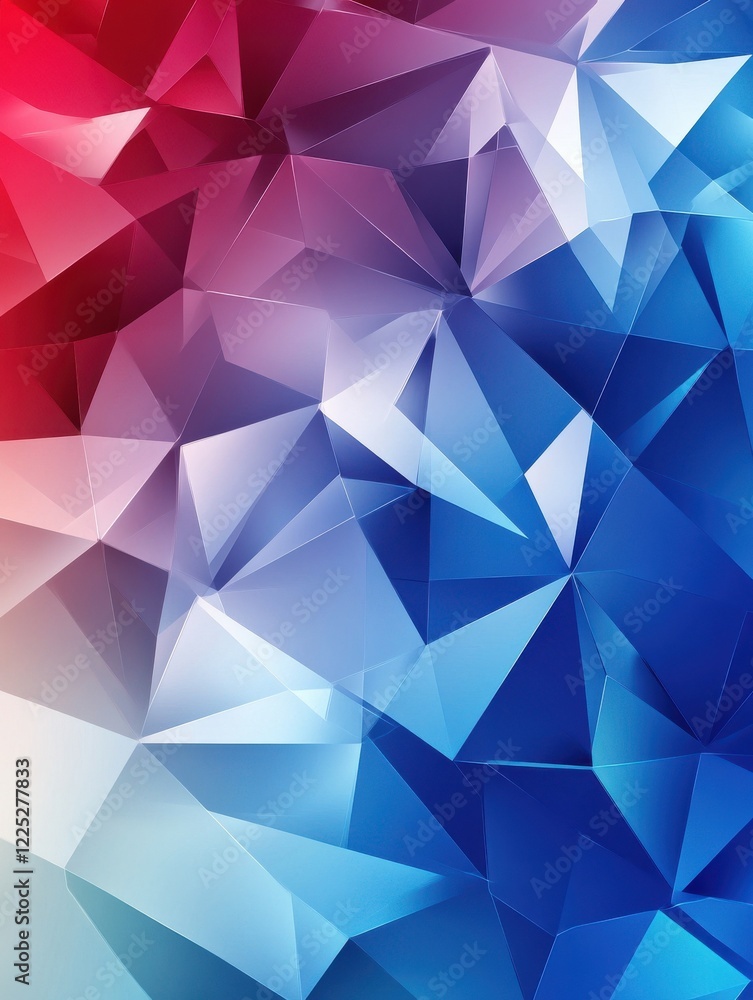 Poster technology bright low poly connection abstract background. blue and red blurred futuristic vector de