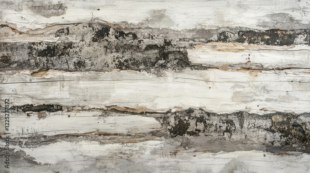 Aufkleber distinct birch tree bark with unique texture and silver and white color variation