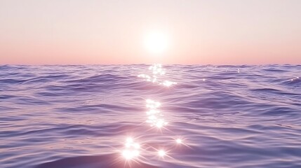 Obraz premium Serene Sunset Glimmering On Calm Ocean Waves