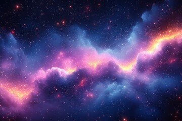 Obraz premium Cosmic Nebula with Pink and Blue Hues in Dark Space
