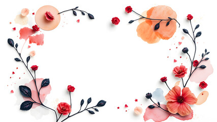 Greeting card template. Template frame design for greeting card.AI generated image, ai