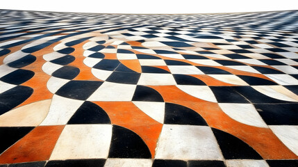 Abstract Background Illustration: Wavy Checkered Pattern