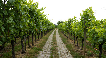 Naklejka premium Vineyard Stone Path Summer