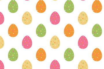 Easter eggs seamless pattern. Vector illustration of Easter colored eggs.