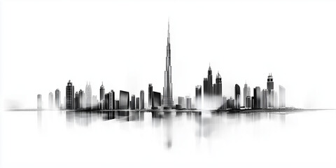 Dubai, Stadt, silhouetten, stadt, silhouette, bauwerk, architektur, vektor, ortsbild, london, emporragen, hochhaus, anreisen, städtisch, himmel, Dubai, orientierungspunkt, abbildung, pueblo, business,