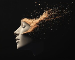 Obraz premium A glowing hair follicle surrounded by nourishment particles, symbolizing enhanced growth and skin health.