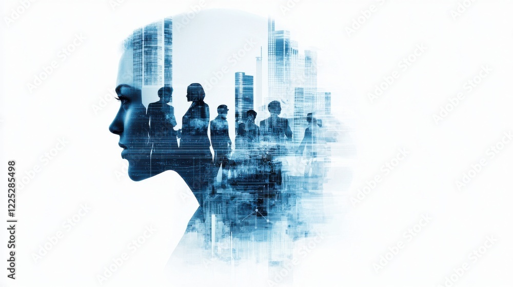 Aufkleber transformative digital brain innovative concept visualizing technological evolution