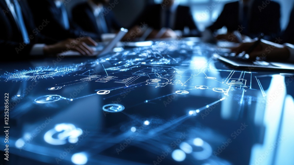 Poster futuristic digital dashboard with data analytics and global connectivity representing technology and