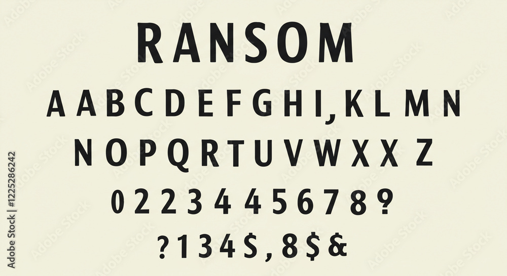 Fototapete a custom alphabet with dripping letterforms, rendered in bold black font, for design applications.