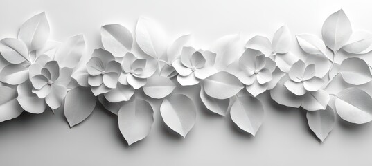 White background with embossed leave