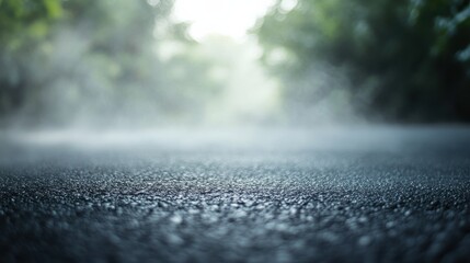 Creative blurry outdoor asphalt background with mist.