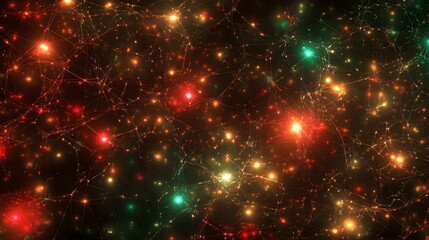 Obraz premium Abstract cosmic background with bright stars and glowing lights