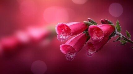 Fototapeta premium Exquisite pink flower in bloom, a macro view with dreamy blurred background closeup