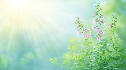 Fototapeta premium Radiant pink flowers in full bloom under the warm sunlight pink