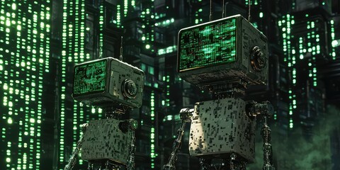 A conceptual image of stock trading bots or algorithms.