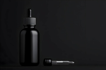 Fototapeta premium Black Dropper Bottle 3D Render