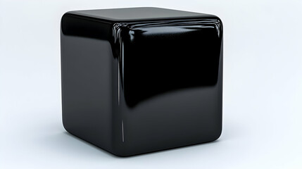 Black Glossy Cube 3D Render