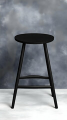 Black Stool 3D Render