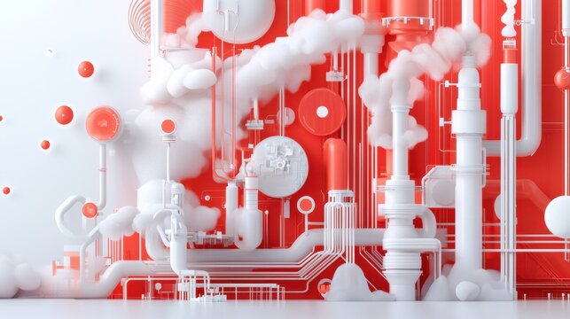 Futuristic Digital Landscape with Vibrant Abstract Shapes and Patterns