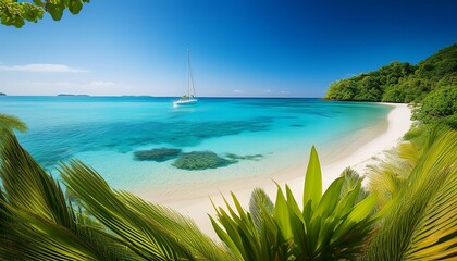 beach with palm trees