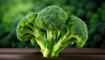 broccoli on a wooden background