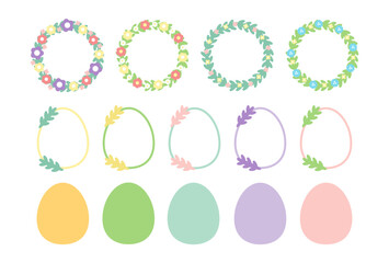 Obraz premium イースター フレーム イラスト素材 セット（文字なし）